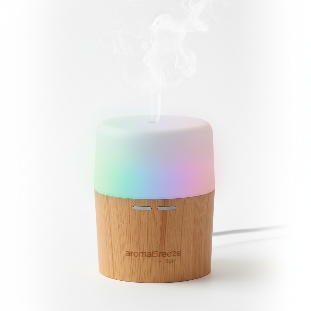 Portable USB Aroma Diffuser - 180ml Essential Oil Humidifier with LED Lights